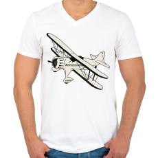 PRINTFASHION flying - Férfi V-nyakú póló - Fehér