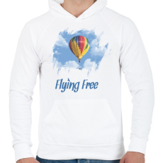 PRINTFASHION flying free - Férfi kapucnis pulóver - Fehér
