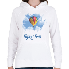 PRINTFASHION flying free - Női kapucnis pulóver - Fehér női pulóver, kardigán