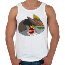 PRINTFASHION Flying Robot Rabbit - Férfi atléta - Fehér atléta, trikó