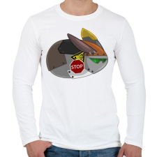 PRINTFASHION Flying Robot Rabbit - Férfi hosszú ujjú póló - Fehér férfi póló