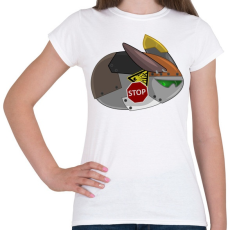 PRINTFASHION Flying Robot Rabbit - Női póló - Fehér