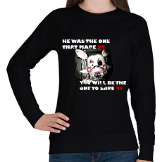 PRINTFASHION fnaf mangle dalszöveggel - Női pulóver - Fekete