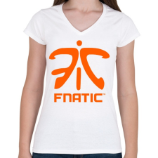 PRINTFASHION Fnatic logo - Női V-nyakú póló - Fehér női póló