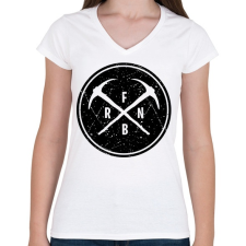 PRINTFASHION FNBR - Női V-nyakú póló - Fehér női póló