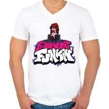 PRINTFASHION fnf - Férfi V-nyakú póló - Fehér férfi póló