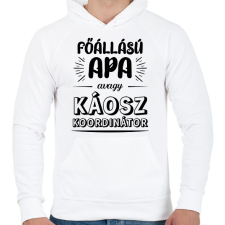 PRINTFASHION Főállású apa - Férfi kapucnis pulóver - Fehér férfi pulóver, kardigán