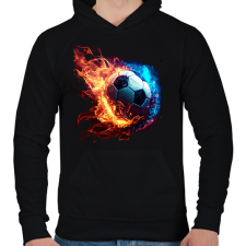 PRINTFASHION Foci - Férfi kapucnis pulóver - Fekete férfi pulóver, kardigán