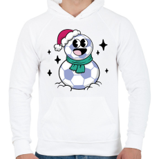 PRINTFASHION Foci hóember - Férfi kapucnis pulóver - Fehér