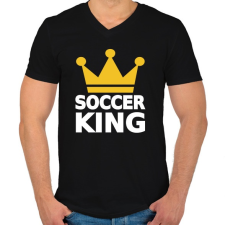 PRINTFASHION Foci király - Férfi V-nyakú póló - Fekete férfi póló