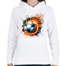 PRINTFASHION foci - Női kapucnis pulóver - Fehér női pulóver, kardigán