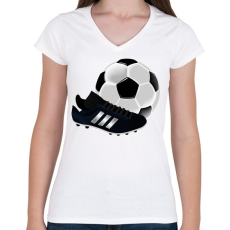 PRINTFASHION Foci - Női V-nyakú póló - Fehér