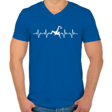 PRINTFASHION Foci pulzus - Férfi V-nyakú póló - Királykék férfi póló