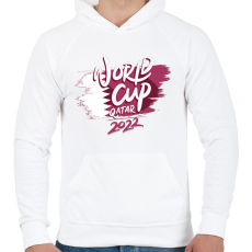 PRINTFASHION Foci VB Qatar 2022 - Férfi kapucnis pulóver - Fehér