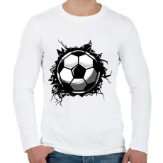 PRINTFASHION focilabda - Férfi hosszú ujjú póló - Fehér
