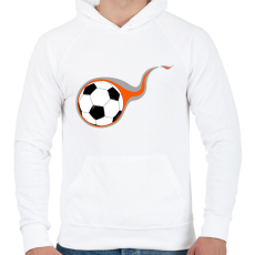 PRINTFASHION Focilabda - Férfi kapucnis pulóver - Fehér