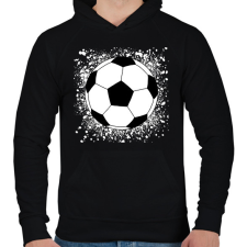 PRINTFASHION focilabda - Férfi kapucnis pulóver - Fekete férfi pulóver, kardigán