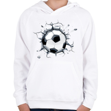 PRINTFASHION Focilabda - Gyerek kapucnis pulóver - Fehér gyerek pulóver, kardigán