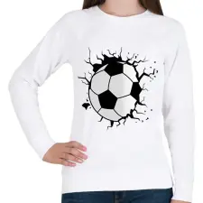 PRINTFASHION focilabda - Női pulóver - Fehér női pulóver, kardigán