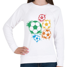 PRINTFASHION Focilabdák - Női pulóver - Fehér