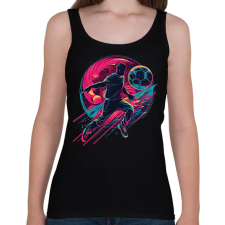 PRINTFASHION Focis póló - Női atléta - Fekete női trikó