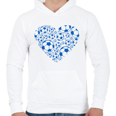 PRINTFASHION Focis szív - Férfi kapucnis pulóver - Fehér