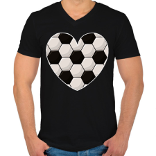 PRINTFASHION Focis szív - Férfi V-nyakú póló - Fekete férfi póló