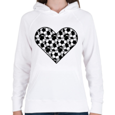 PRINTFASHION Focis szív - Női kapucnis pulóver - Fehér