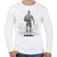 PRINTFASHION Focista - Férfi hosszú ujjú póló - Fehér férfi póló