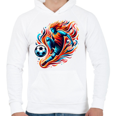 PRINTFASHION Focista - Férfi kapucnis pulóver - Fehér