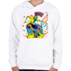 PRINTFASHION Focista - Gyerek kapucnis pulóver - Fehér