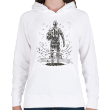 PRINTFASHION Focista - Női kapucnis pulóver - Fehér női pulóver, kardigán