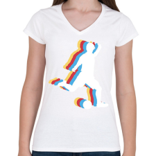 PRINTFASHION Focista - Női V-nyakú póló - Fehér női póló