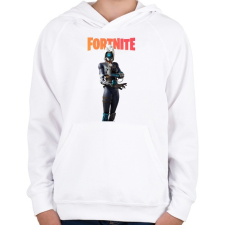 PRINTFASHION Focus Fortnite - Gyerek kapucnis pulóver - Fehér gyerek pulóver, kardigán