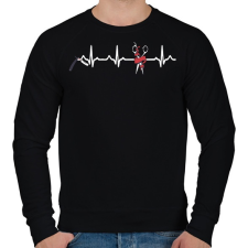 PRINTFASHION Fodrász EKG - Férfi pulóver - Fekete férfi pulóver, kardigán