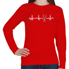 PRINTFASHION Fodrász EKG - Női pulóver - Piros