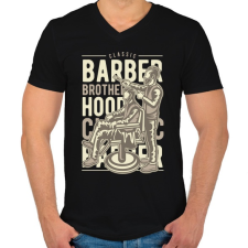 PRINTFASHION Fodrász - Férfi V-nyakú póló - Fekete férfi póló