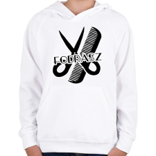 PRINTFASHION fodrász - Gyerek kapucnis pulóver - Fehér gyerek pulóver, kardigán