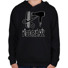 PRINTFASHION Fodrász  - Gyerek kapucnis pulóver - Fekete