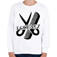 PRINTFASHION fodrász - Gyerek pulóver - Fehér