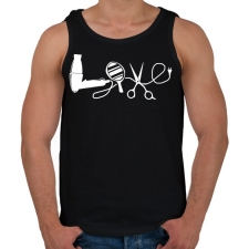 PRINTFASHION Fodrász Love - Férfi atléta - Fekete atléta, trikó