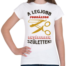 PRINTFASHION Fodrász szülinap október színes - Női póló - Fehér