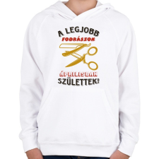 PRINTFASHION Fodrász szülinapja április színes - Gyerek kapucnis pulóver - Fehér gyerek pulóver, kardigán