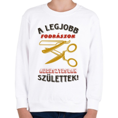 PRINTFASHION Fodrász szülinapja augusztus színes - Gyerek pulóver - Fehér