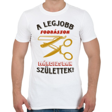 PRINTFASHION Fodrász szülinapja március színes - Férfi póló - Fehér férfi póló