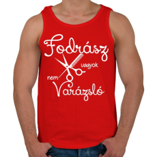 PRINTFASHION Fodrász vagyok, nem varázsló - Férfi atléta - Piros