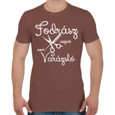 PRINTFASHION Fodrász vagyok, nem varázsló - Férfi póló - Mogyoróbarna férfi póló