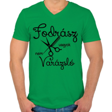 PRINTFASHION Fodrász vagyok, nem varázsló - Férfi V-nyakú póló - Zöld