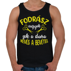 PRINTFASHION Fodrász vagyok, sok a duma - Férfi atléta - Fekete
