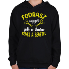 PRINTFASHION Fodrász vagyok, sok a duma - Gyerek kapucnis pulóver - Fekete gyerek pulóver, kardigán